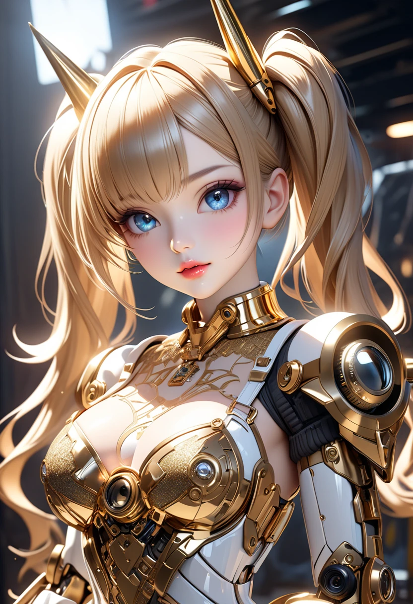 (best quality,4k,8k,highres,masterpiece:1.2),ultra-detailed,(realistic,photorealistic,photo-realistic:1.37),woman with detailed face,big breasts, dressed in gold armor, detailed eyes,longeyelashes,shining, majestic golden armor,beautiful detailed eyes,heroic warrior in gold armor, fierce expression,metallic sheen,elegant and confident posture,golden helmet,eye-catching shine,background is a massive machine,sculpted with intricate details, industrial aesthetic, steam billowing out, gears and mechanisms, imposing presence, sci-fi atmosphere,vivid colors to enhance the futuristic vibe,dramatic lighting to highlight the protagonist, dynamic composition to convey power and strength,bokeh effect to add depth to the image.