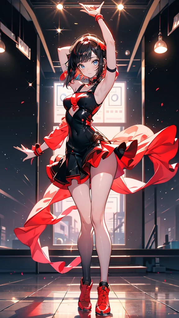 (32k) 16K, 8K, 4K, Very delicate face, Little mouth, Bitten lip makeup, Sissy, Purple Hair, Purple Eyes, high resolution, perfect. 女Giant art, 非常に詳細なGiantショット, Giant, short hair, 比摩天大楼还大的女Giant, Wearing rimless glasses, Huge , Peach big ass, Red Christmas dress, Black pantyhose, Her shoes are red high-heeled sandals and stilettos., A very small metropolis, Trying to destroy a micro-metropolis, Full body depiction, Intubation of the trachea, giga woman, 女Giant, Black pantyhose, Trample the city,Crashed City,Micro City,Micro City,Ray tracing draws light in a physically accurate way,Detail portrays the face,勾引人魅惑身材的女Giant,In a real and realistic way