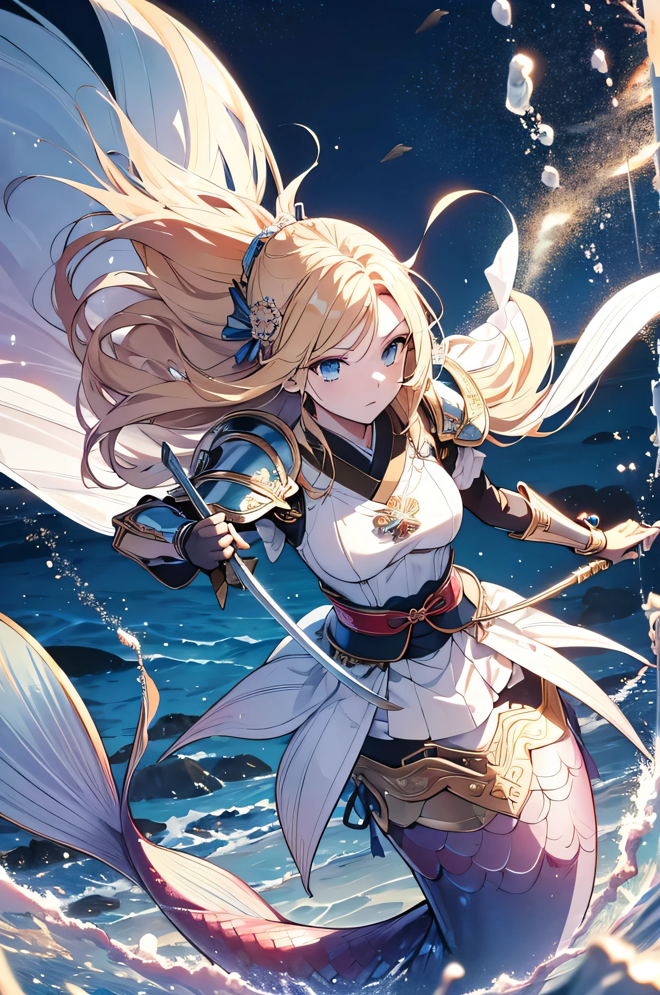 1girl, high detailed mage, holding magic staff, casting spells, white hair, standing on a tranquil lake, fantasy landscape, dramatic lighting, cinematic composition, intricate details, photorealistic, 8k, (best quality,4k,8k,highres,masterpiece:1.2),ultra-detailed,(realistic,photorealistic,photo-realistic:1.37),HDR,UHD,studio lighting,ultra-fine painting,sharp focus,physically-based rendering,extreme detail description,professional,vivid colors