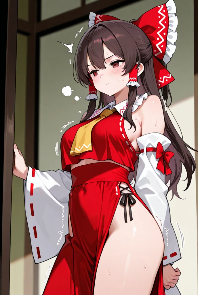 BREAK Perfect Anatomy、(High resolution:1.2)、Incredible illustrations、(Cute illustrations:1.2)、(nfsw)
(cinematic angle,solo focus,) (Beautiful background(Shrine grounds),
1girl(brown hair,twin tails, tanned skin: 1.3) 1girl((a girl,slender 1.7meters, 45kg, (Shrine maiden costume (white coat, scarlet hakama, tabi)(see through,,oversized clothes), lingerie), (netorare,)