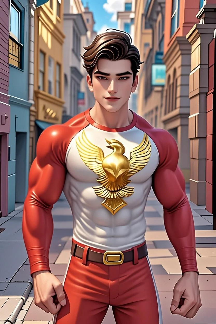 (A watercolor and pencil drawing of a full-body man standing wearing only red sunga with short brown hair), ((corpo inteiro)), corpo proporcional, ((rosto do Krusty)), Realistic facial features, (poros da pele), pele texturizada, hero, Superheroíne, analogue, grain of film, rosto detalhado, corpo magro, olhando para o espectador, alta resolução, studio lighting, detalhes complexos, hiperdetalhado , magnifica, elegante