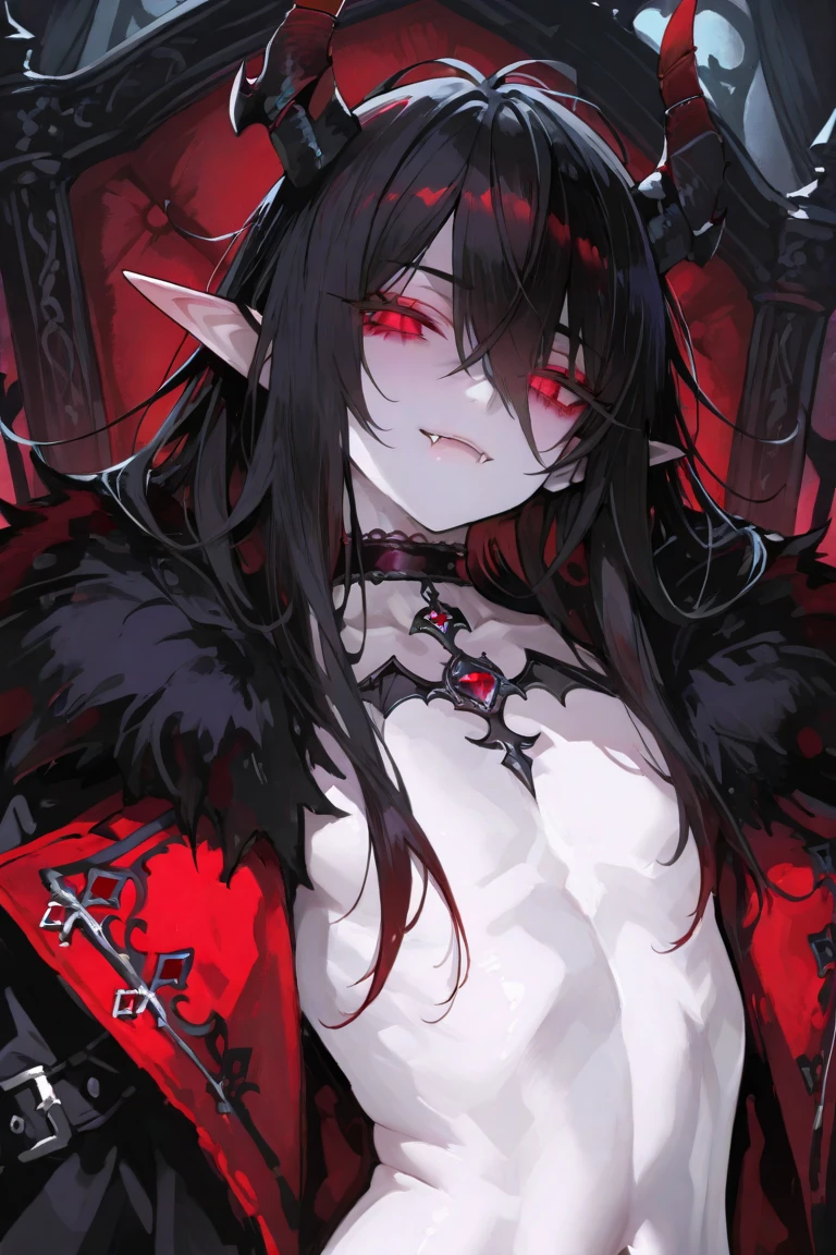 1girll, smallunderboob,独奏, succubi,Black clothing, Tattooed with,tmasterpiece, Best quality at best, realisticlying, ultra - detailed, (shiny skins, perspired:1.4), absurderes, ellegance,Evil eyes,looking at viewert, cabelos preto e longos, red color eyes,slenderness,Dynamic light and shadow,A high resolution,Sharp focus,depth of fields,The eyes are delicate,Sharp pupils,pupil realistic,The thighs are thinner,Traditional Western-style rooms