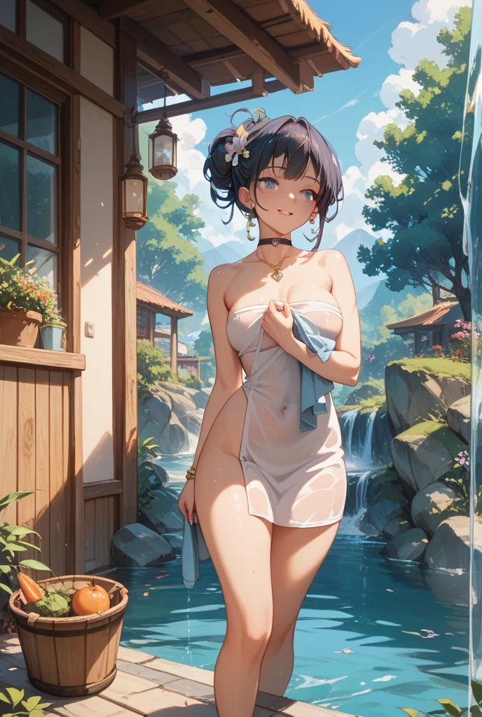 masterpiece, highest quality, (Highly detailed CG Unity 8k wallpaper), (highest quality), (Best illustrations), (Best Shadow), Confused, Realistic lighting, (abyss), Beautiful and delicate shine,Random Pause,((Shiny Silk,Camisole dress with gorgeous details,Floral)),Cute freckles on the cheeks,Mole under left eye, Sunburn mark, Japanese Model, Young sensual gravure idol, yasumoto oka, A real young gravure idol, A woman who is shy when the camera is pointed at her,Red Sunburn mark,Embarrassing,avert your eyes,Attractive buttocks,Cowboy Shot,Looking back,Beautiful spine,Emphasis buttocks,