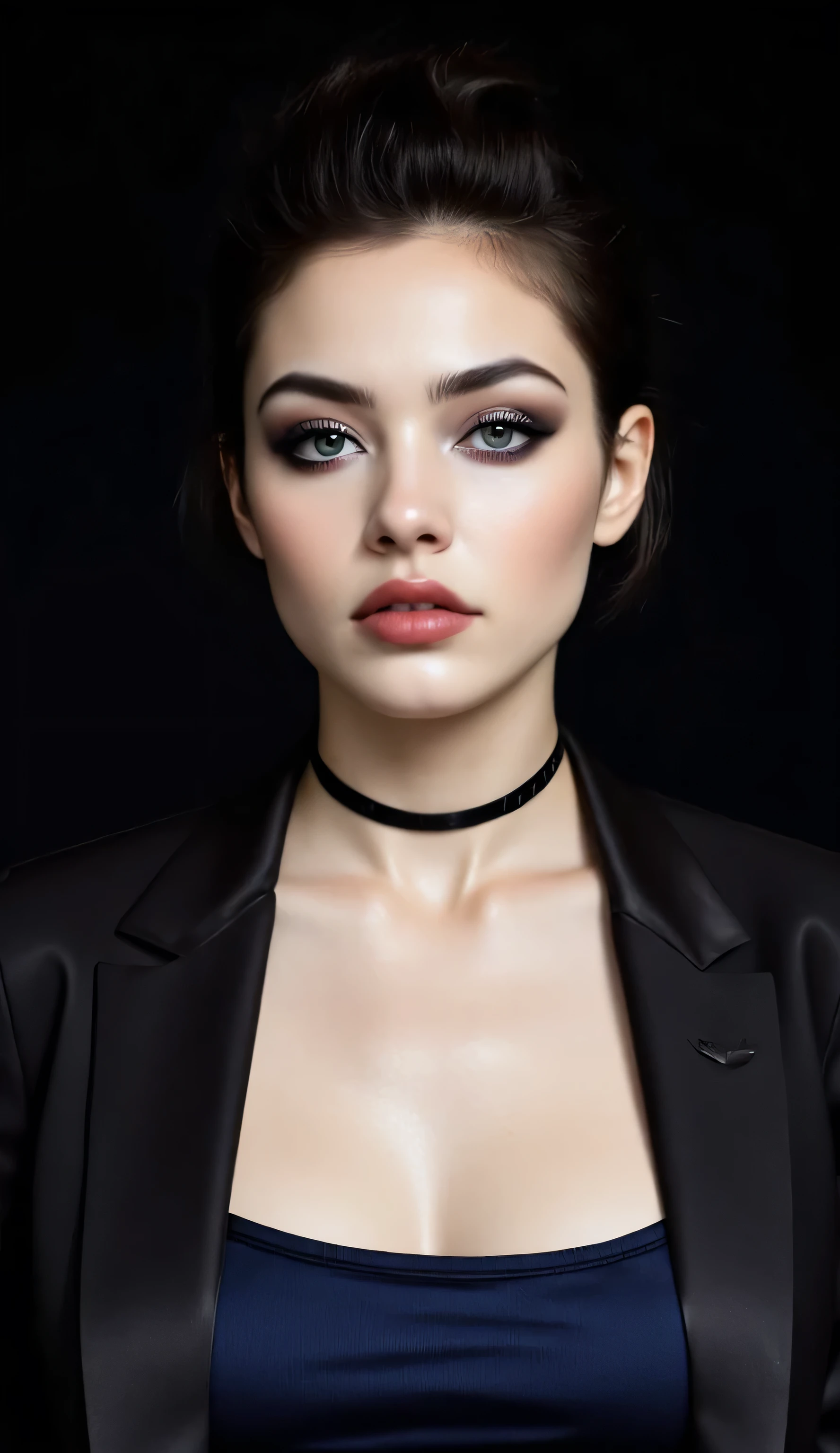 raw photo, full body shot photo, photorealistic, glamour photography of a stylish russian hipster girl, edgy vibe, dark, mascara, eyeliner, dark cheeks, expressive lips, Unique facial piercings, alluring necklace, stylish sexy streetwear, alluring thighs, almond shaped eyes, Dimples, Smoky eye makeup, Defined jawline, skin pores, shiny skin,
grainy, harsh flash lighting, realistic skin texture, highly detailed photography, 3d, vibrant, insanely detailed, hyperdetailed, expressive provocative face expression, detailed alluring background