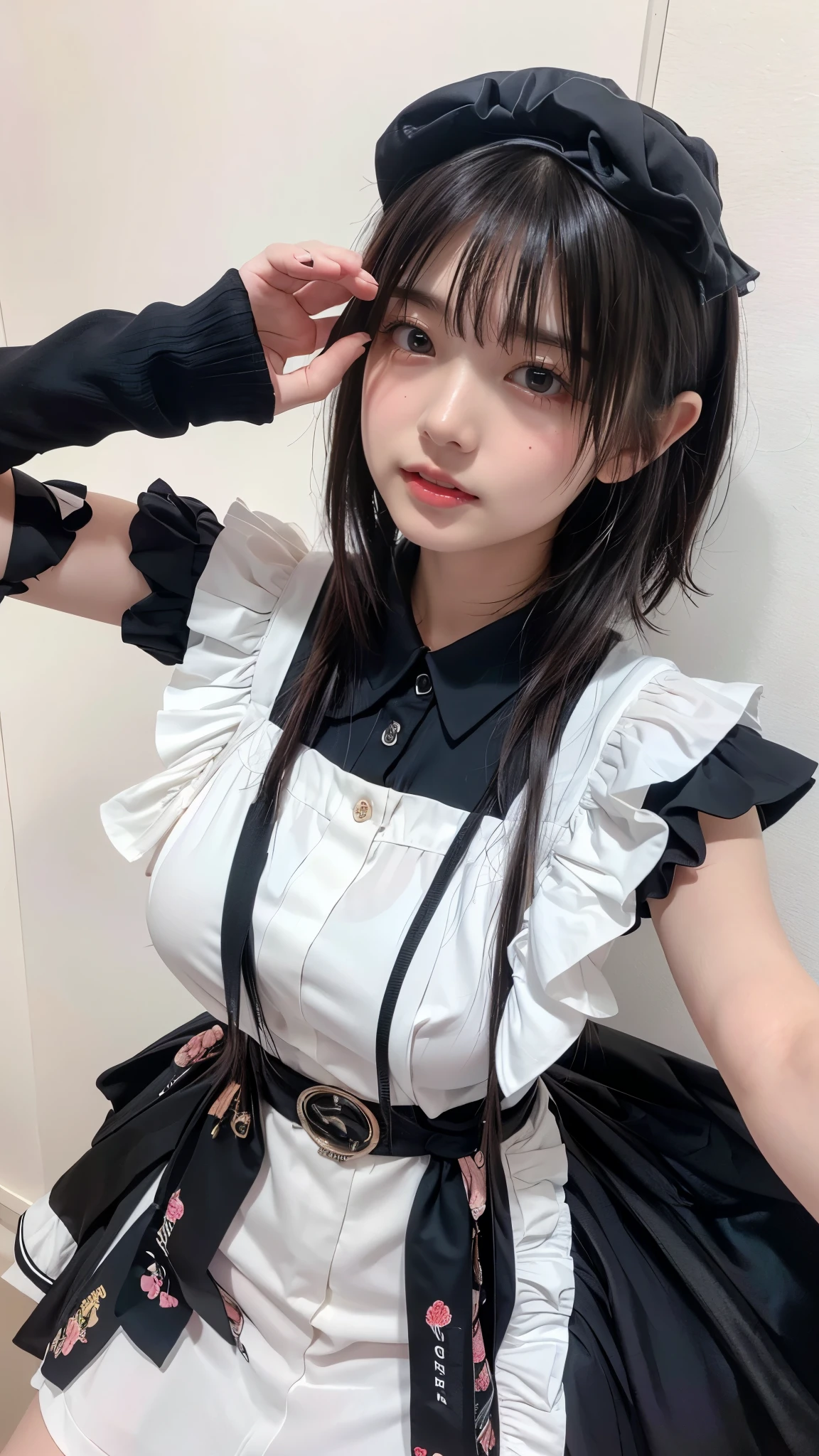 Nakano Ichika、masterpiece、8K、 RAW photos 、Highest Quality、1 girl on break day、((blush, ecstasy, orgasms))、(Blush:1.2)、(embarrassed expression:1.mall breasts、 nice short hairstyle 、black hair、nice background、Nice dress、(detailed hands:.13、perfect right hand:1.3)、(Completed),
