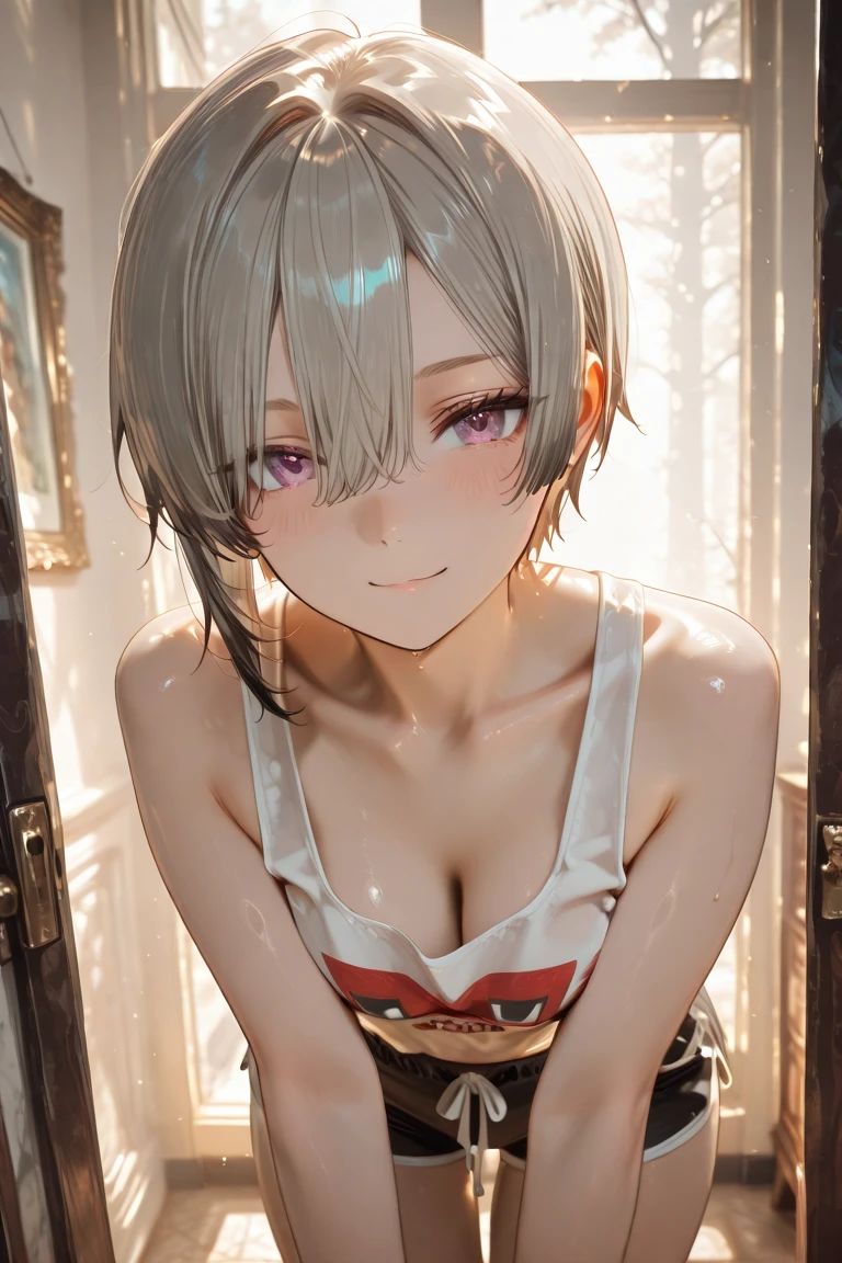 (idol master:1.6),one girl,, cute, pure, innocent, young, gently smile, girl loves you,(nude:1.6),(smirk),(full-face blush:1.6),(upper body:1.6),(flat chest:1.6),(slender:1.3),(faint light:1.6),(baby:1.6),(:1.6),(0 years old:1.8),(short hair:1.6),(chest focus:1.6),(sunset:1.6),(2 girls standing side by side),(cowboy shot:1.6)
there is a room with a window and a door in it, light coming from the windows, light coming from windows, sunlight through windows, sunlight shining through windows, light through windows, light coming through the window, abandoned laboratory, natural prison light, interior abandoned hospital, sunlight pouring through window, light reflecting off windows, decaying dappled sunlight, hospital