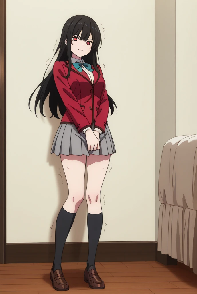 (work of art, best qualityer:1.2), 1 girl, standing alone,standing_to divide, 
yuuki mikan, long hair, without blackw sleeveless short vest，pink skirt，blackw, hot. sexly, nsfw, witheout panties 