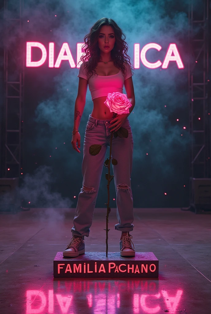 Concert Poster, Music Star, cabelo rosa e barba preta, with the name "WITH LOVE, BELI", com data de 24 de novembro