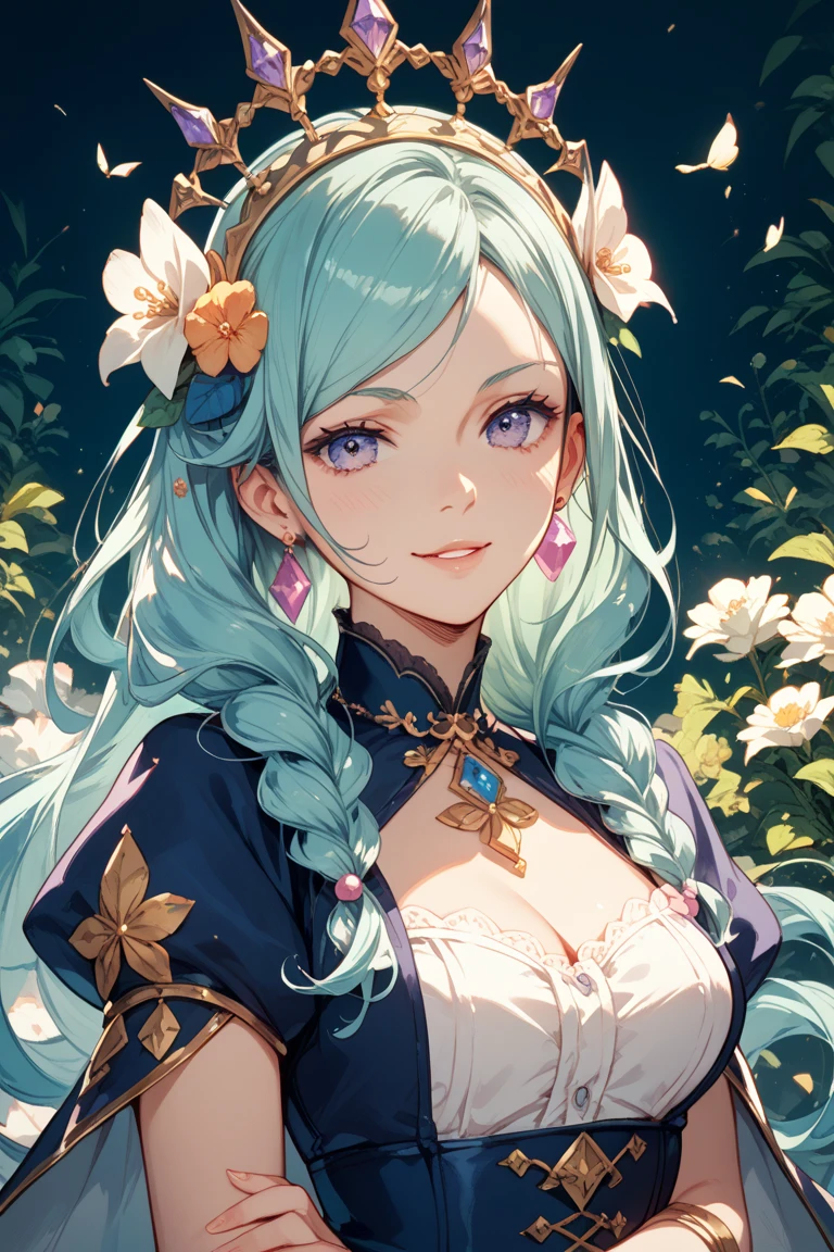 (masterpiece、highest quality、highest quality、Official Art、Beautiful and beautiful:1.2)、(One girl:1.3)Hatsune Miku、Twin tails,Beautiful breasts,((masterpiece)), (highest quality), (Cinematic), Art Nouveau, ((Watercolor), goddess, Big Breasts, Big eyes, long and thick eyelash, Cleavage, Fuller lips, long and thick hair, High Ponytail, accessories, Features intricate designs and patterns in the style of Alphonse Mucha.