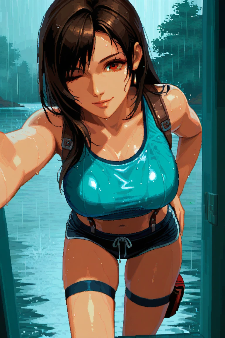 masterpiece, best quality, 1girl, katara, toned, dark skin, braid, jewelry, looking at viewer, tiny white thin bikini top, short white tennis upskirt, long legs, sunshine, no panties, blue eyes, exposed underwear, kneeling, mouth open, wet clothes, cum in mouth, cum dripping from mouth onto tits, legs open, wet pussy, fingering pussy, rubbing pussy, masturbating, multiple views, multiple angles