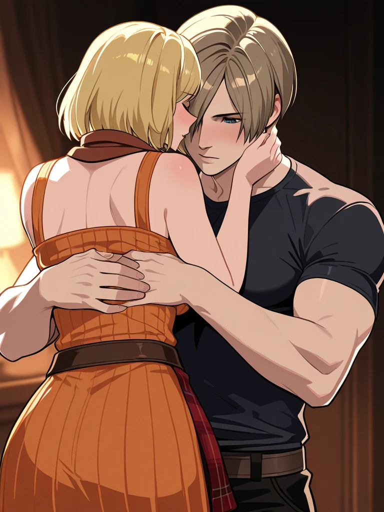 (forst:Face:lora)(Long Blonde Curly Hair) whole body, bare feet, standing alone, female, large breasted, Linen tunic, fantasy village, armors, handcuffs on hands with a collar around the neck, hands on hips, slave ((black choker, Handcuffs on legs and arms)), lesbian, multiple, 2 sisters look at each other in the mirror, serious faces, photoshoot, kissing each other on the mouth, language, saliva, Grinning, lewd smile, beijo de nAmemosadas, Amemos, vapour