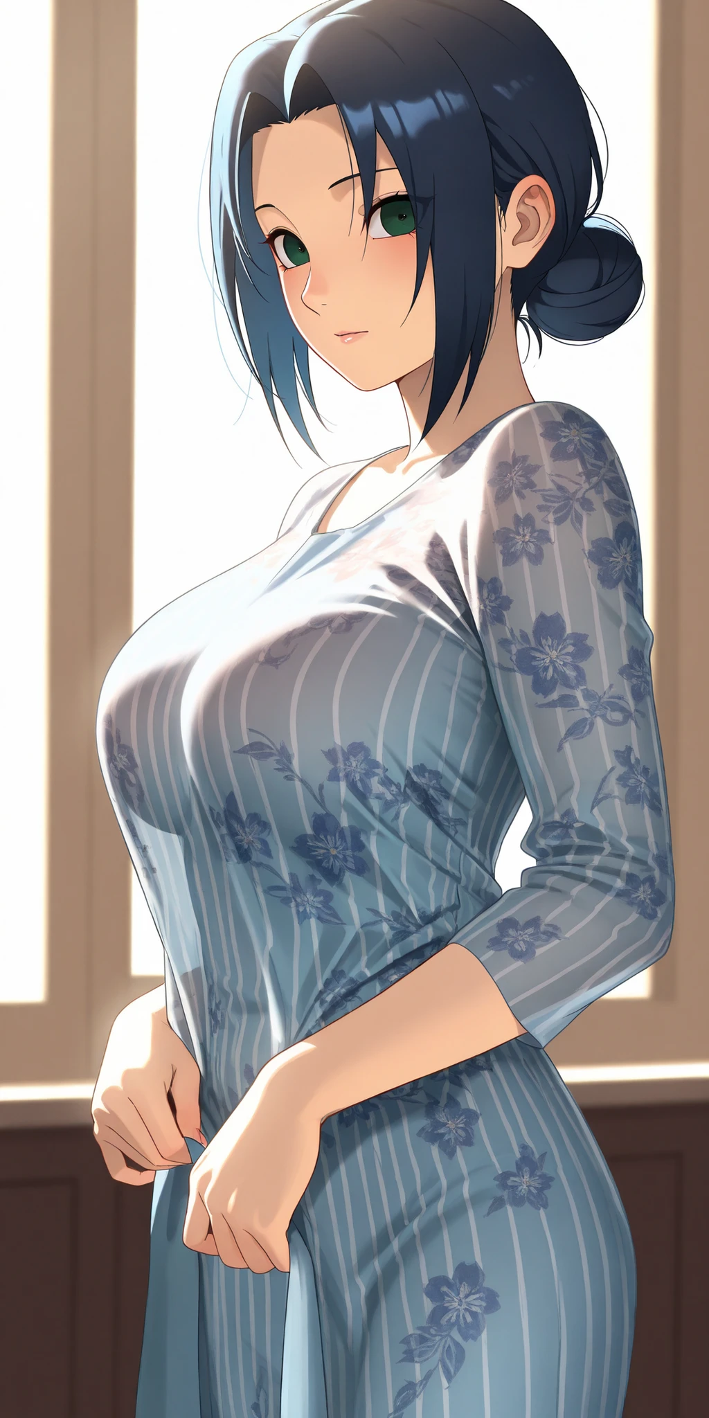 (((white shirt over naked ))), (((The front is fully open with the buttons unbuttoned.))), ((show off your nipples )), ((see-through shirt)), (masterpiece), high quality,Not NSFW, genuine, 15 year old beautiful girl just like the photo, (((sleeping in bed))), (looking at the girl from directly above the bed), ((( When you lift the skirt、A navy blue checked pleated skirt appears.、White lace panties appear))), looking at camera, black hair, bangs, Fair skin, thin eyebrows, bob hair, big breasts, A presence that is out of this world, shy smile