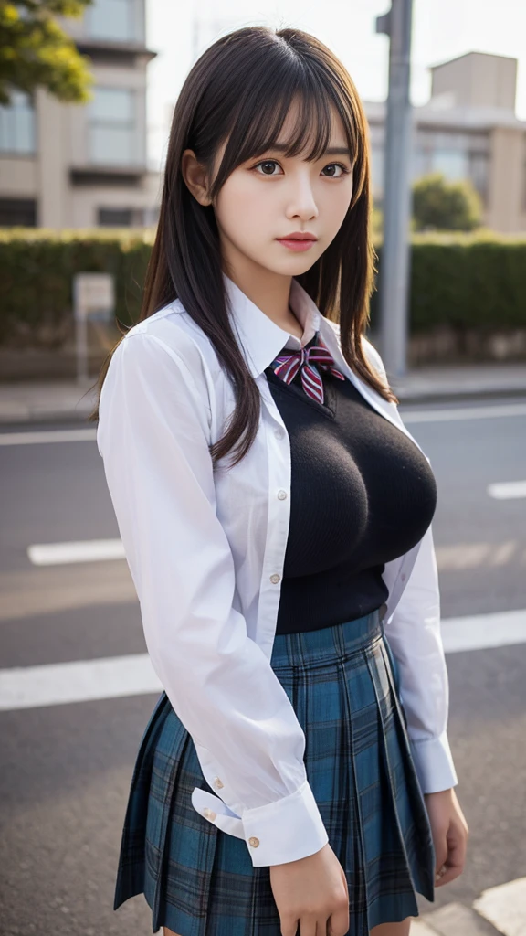 (RAW Photos:1.2), (Realistic:1.10),((One Girl))、 Beautiful detailed girl, Very detailed目と顔, Beautiful and detailed, Beautiful body, Incredibly beautiful body, , (Very detailedな, High resolution, Very detailed, highest quality), ((Advanced Shooting)), Raise awareness,CG, Unity,, wonderful, In detail, (masterpiece, HVery detailed CG uniform 8k wallpaper), Light on the face, Cinema Lighting、One Girl in、18-year-old、(Huge breasts:1.5)、School Area、((Dynamic pose))、autumn、(More than half)、(pantyhose)