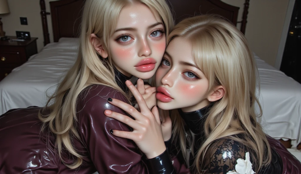blonde woman in black leather bra posing for a photo, blond goddess, angelawhite, ava max, blond, amaranth, a gorgeous blond, perfect white haired girl, lacy, 18 years old, 22 years old, pale white skin, Kailee Mandel, 2 4 year old female model, very pale white skin, busty