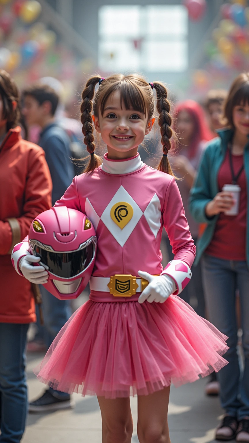 14 year old girl with pink hummingbird armor