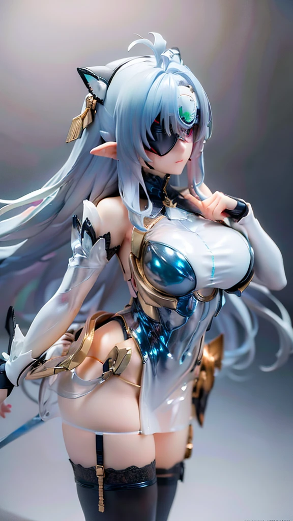 chinesedragon, (Blind box toy style:1.2), (Full body shot) , 1 Transparent girl,Behind him is a transparent Chinese dragon, Transparent mech, Exquisite helmet:1.2, Luminous goggles:1.2, Cyberpunk, dreamy glow, luminous neon lights, Clean, White background, ( Global illumination, Ray traching, hdr, unreal render,reasonable design, high detal, Masterpiece, Best quality, hyper HD, Cinematic lighting)