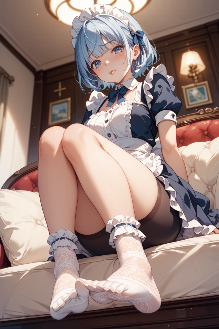 Browsing Caution,Two Girls,Lying down,((Lift both legs yourself)),panties,Have sex,Light blue hair,Light pink hairstyles,Cat ear,Pink Eyes,light blue lolita,White socks,,Pink ribbon,Laughing with your mouth open,Best image quality,Highest quality