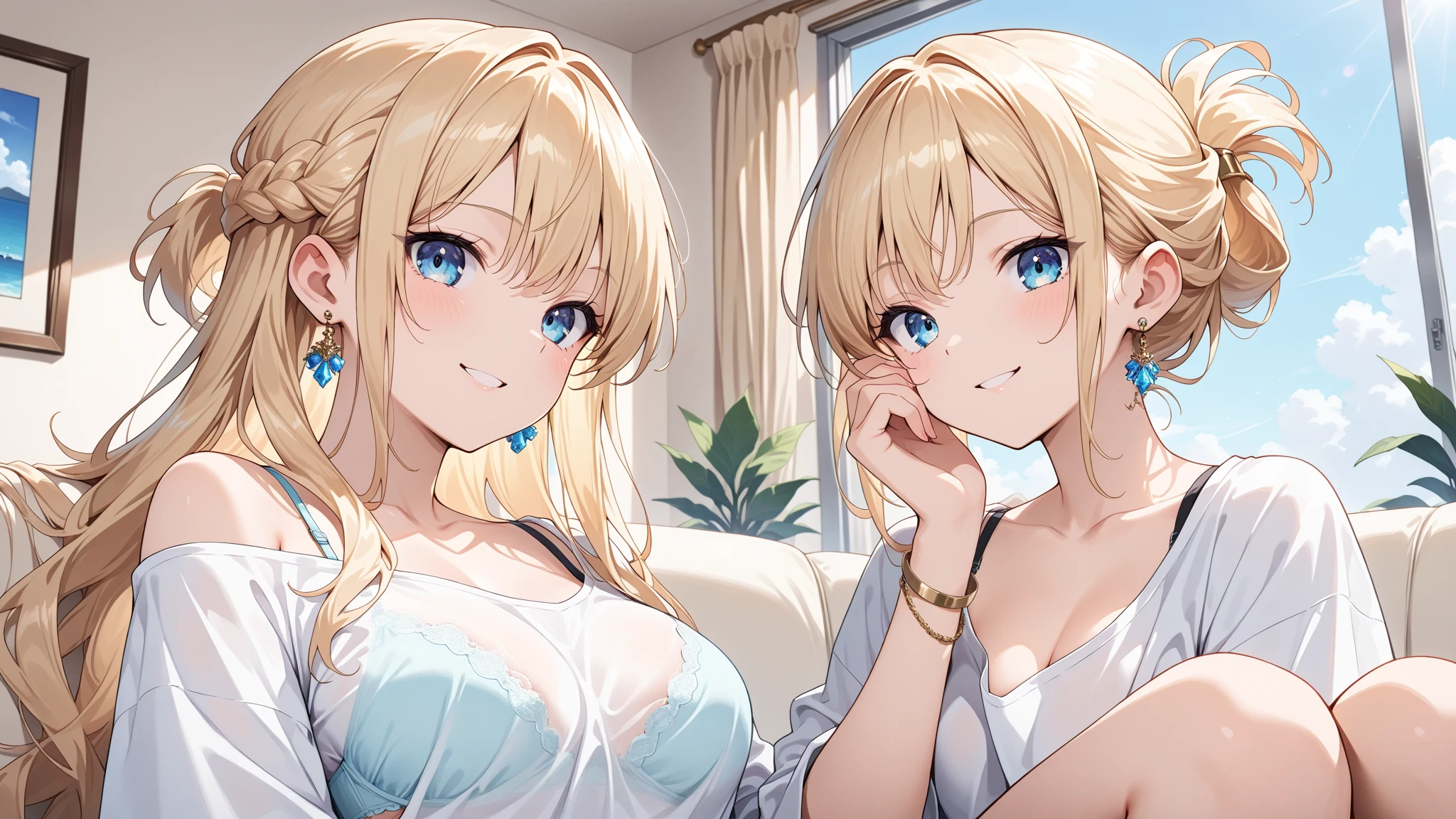 Blonde hair anime girl with blue eyes and scissors, Stunning anime face portrait, zerochan art, Beautiful Anime Portrait, anime style portrait, anime style 4 k, Beautiful Anime Face, Anime Art Style, digital art on pixiv, detailed portrait of an anime girl, beautiful anime art style, High quality anime art style, digital anime art, digital art in anime style