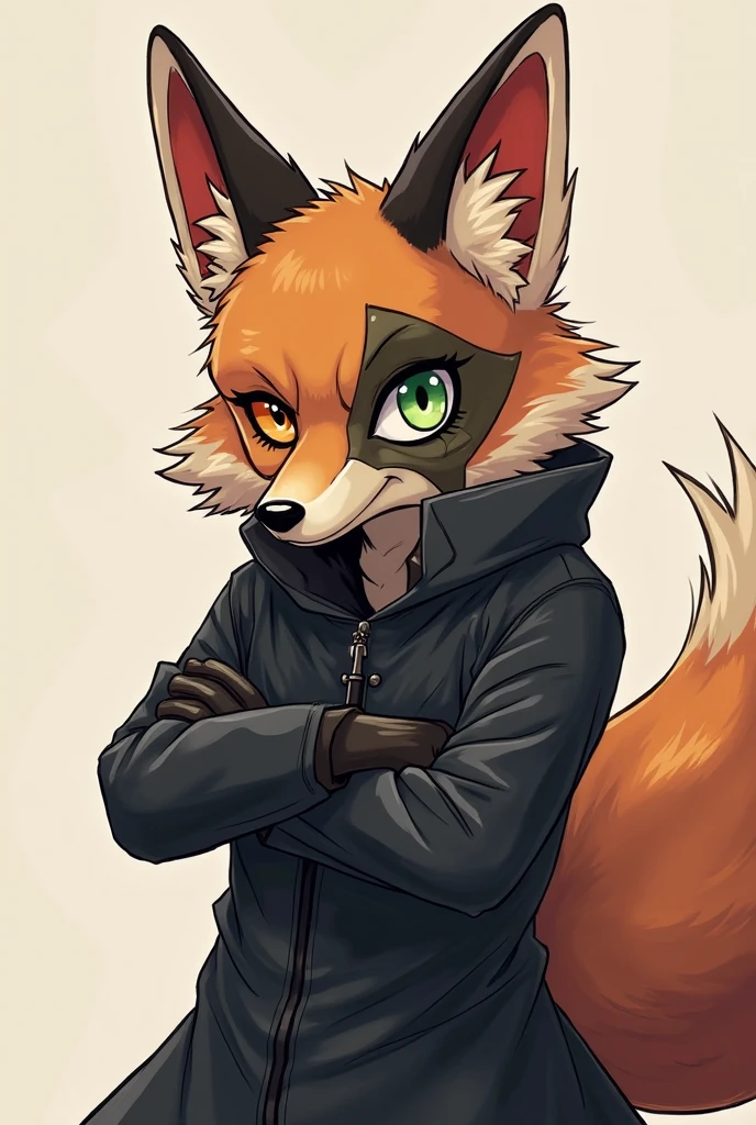 Generates a brown 2D boy wolf furry like an anime cartoon and that has a pirate patch on his left eye. Also add a light gray sweater with black horizontal stripes on his sweater so that the environment is his room.