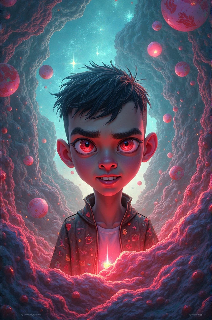 1boy , angry , close up shot , light relflection in his eyes , glowing particles