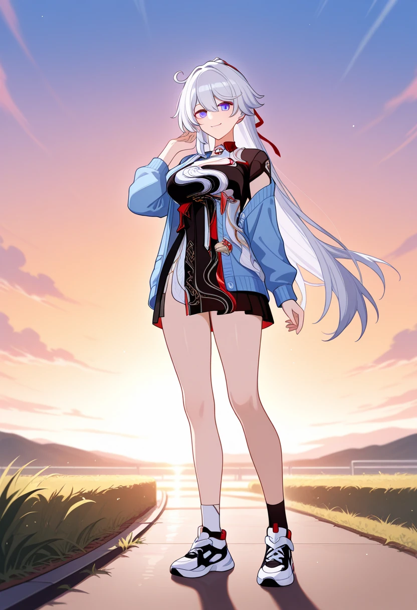 Shenhe, tight pants, sportswear, butt, seductive, thick thighs, night sky view, realistic, best quality, masterpiece, ultra detail, ultra high res