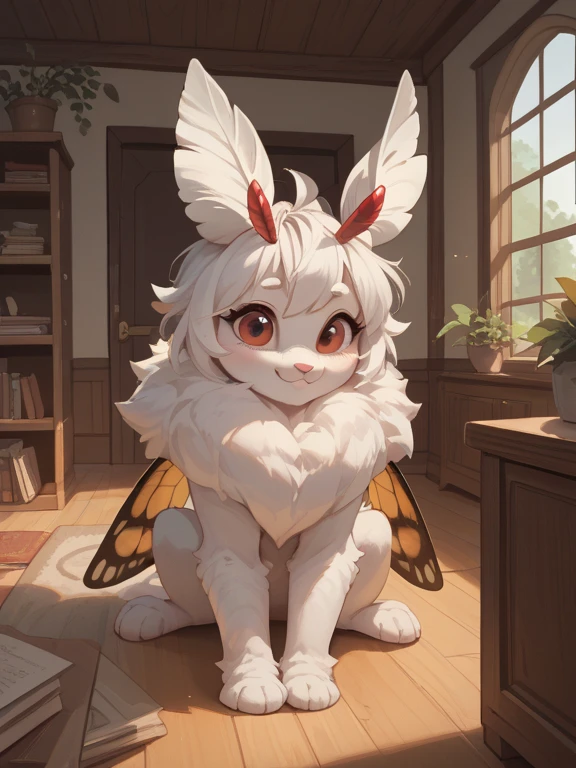 score_9, score_8_up, score_7_up, score_6_up, score_5_up, score_4_up, source_anime, kemono style, Anthro, lepidopteran, an Anthro female moth, bug, insect, white moth girl, fluffy white body, yellow eyes, black sclera, nostrils, fully naked, black nipples, tall, skinny, small breasts, white fluffy body, neck fluff, short white hair, moth antennae, two moth wings, sex, cowgirl position sex, she is fucking a faceless human male, on a bed, in a dark room, human male is cropped out,