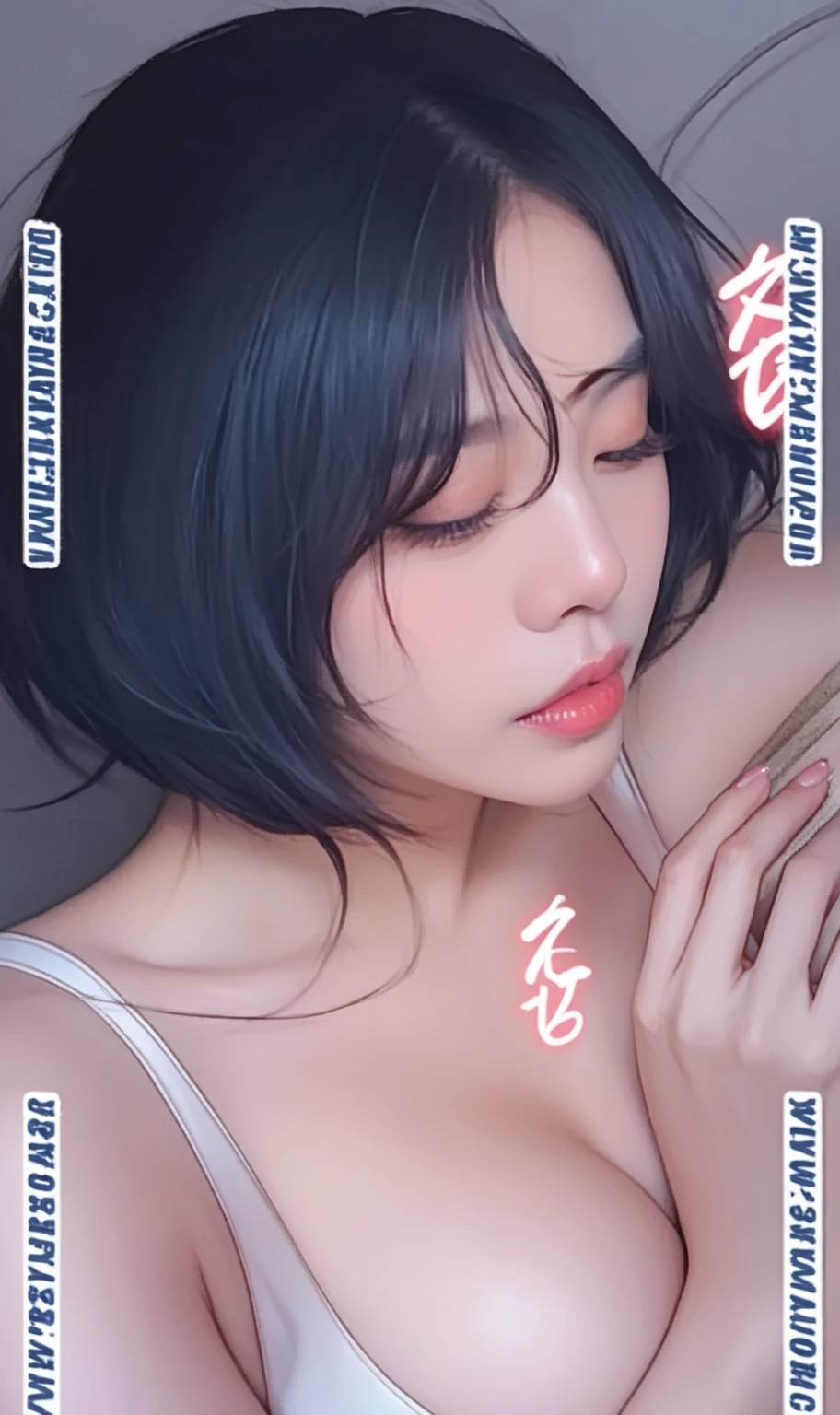 ((masterpiece)),(((highest quality))),((Reference Sheet, Character Design, in front, looking at the viewer , in a bed nude, girl screaming loud~ ~ viendo al espectador, Mr..々Hairstyle, Mr..々Performance, Facial Expressions)), 30-year-old girl and man have sex, Cute type, (curvy:1.4), (normal ass:1.4), Realistic buttocks, Big Breasts, big , normal thighs, Long legs, It's not a big deal, ((High quality fabric, nude, topples, no panties )), ((girl screaming loud:1.0)) girl closed eyes