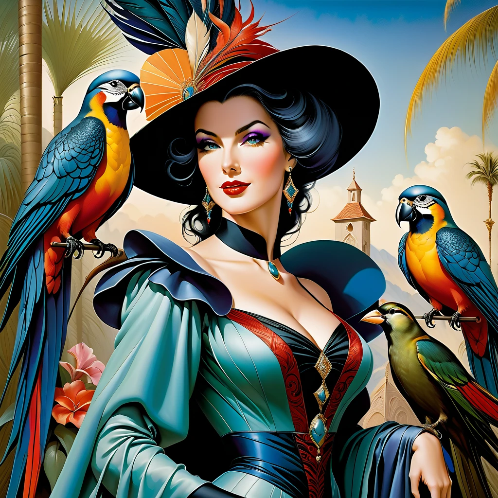 a close up of a woman in a red costume with a bird on her shoulder, artgerm and james jean, artgerm greg rutkowski _ greg, featured on artgerm, artgerm style, as seen on artgerm, artgerm colorful!!!, artgerm julie bell beeple, jessica rabbit, artgerm comic, stephen lau and artgerm, as seen on artgerm, artgerm julie bell beeple, stanley artgerm lau, artgerm and ben lo, portrait , artgerm on artstation pixiv, posing for photoshoot, beautiful sexy and beautiful and attractive, wide angle photography