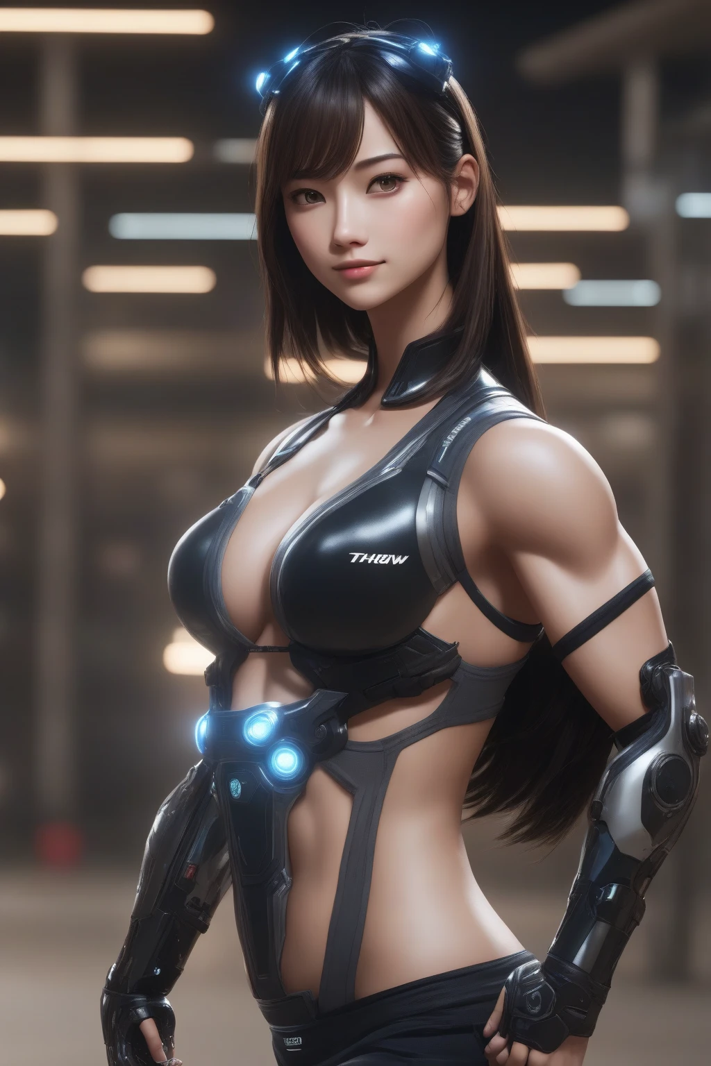 (high quality), (masterpiece), (detailed), 8K, Hyper-realistic portrayal of a futuristic (1girl1.2), Japanese character immersed in a Tron-inspired circuit environment. Meticulous details capture the seamless blend of tradition and innovation in this visually stunning composition. Trending on Artstation.