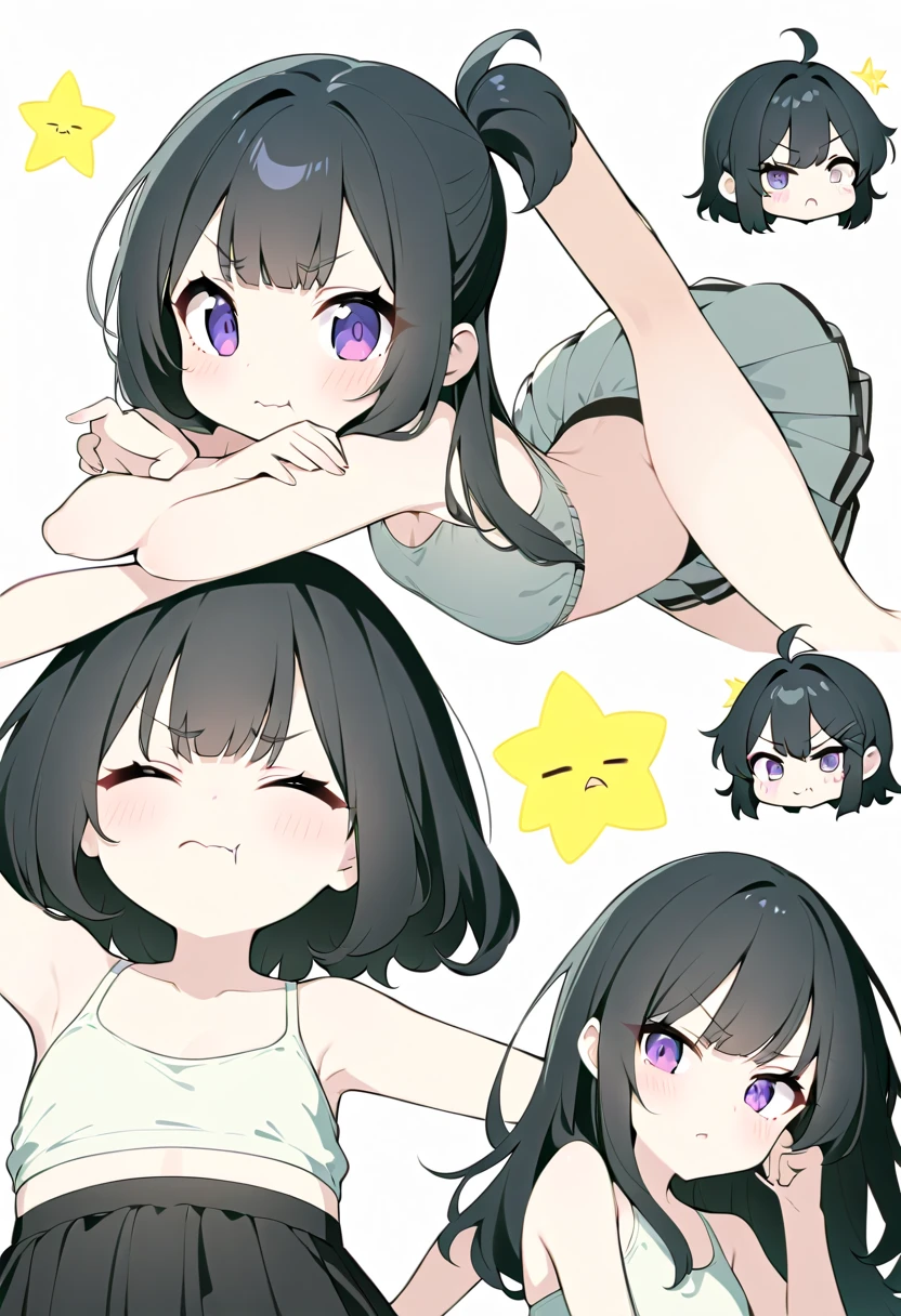 masterpiece, best quality, expressive eyes, perfect face, a toddler get transformed into a cuntboy, solo, surpriced, blushed, black hair, long hair, red baseball cap, brown eyes, full body, bare foot, naked, in a pink bedroom, pussy, shining magic wand, glitter, 3 views