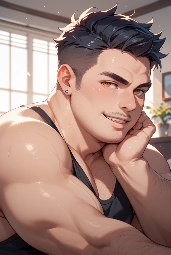 1 man,(lying on the water wall:1.6),(crew cut short hair:1.3),black eye,(Wear a fitted round neck t-shirt in navy with a police badge.:1.3),(fit neck),Navy blue jeans,(black_gloves), Korean guy,chest muscles,large arm muscles,blood vessel,Big muscles,Broad shoulders, open mouth,(terror terror:1.5), middle of the road,(In the desert:1.2),(full_shot:1.6),(In the cave:1.2),(shouting:1.4),