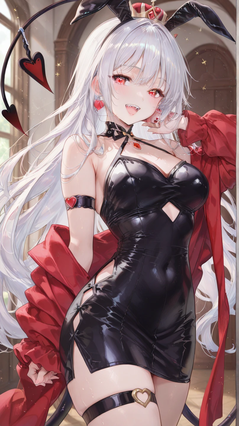 full bodyesbian, vampire lord, 1girll, A bloody halo behind her, Long red nails