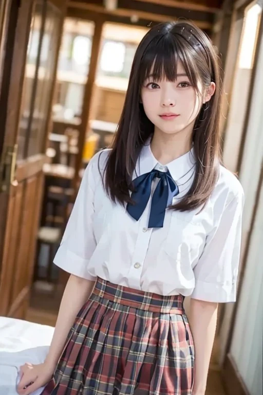 (Highest quality,masterpiece:1.3,Ultra-high resolution),(Very detailed、Caustics) (Realistic:1.4, RAW shooting、)Ultra-Realistic Capture、Very detailed、Natural skin texture、masterpiece、(A Japanese elementary school girl wearing a white shirt and a navy blue micro mini skirt:1.3)、Adorable expression、Expressions of happiness、10 years old、height: 140cm、Baby Face、Pure girl、Amazingly cute、Twin tail hairstyle、Curly Hair、Ribbon tie、Black Hair、Large Breasts、Shining thighs、Shining ass、Shooting on the main street of a tourist spot、Summer early morning、Background details、smile、An inviting gaze、(Anatomically correct)、Cowboy Shot、Attention to detail、