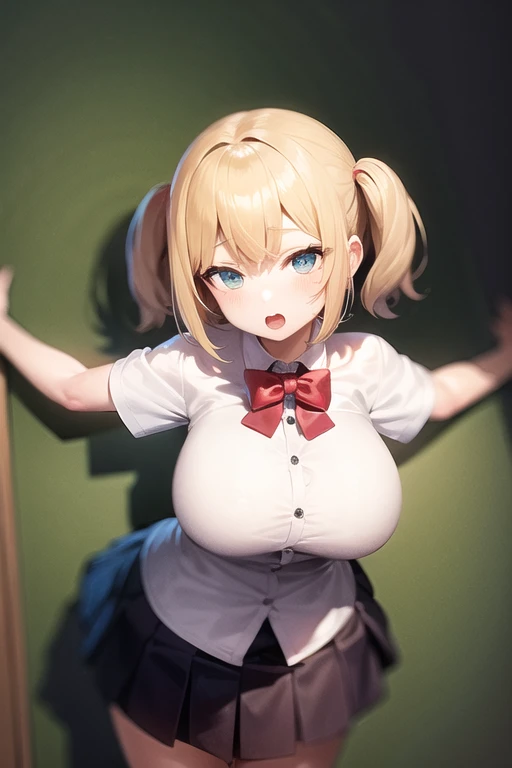((highest quality、High resolution、8K、masterpiece:1.3、beautiful anime style))、((POV、騎乗位でhaving sex、having sex、Insert into、straddling、spread legs、blonde、maid、tits、Pussy、love juice、semen、embarrassed look))