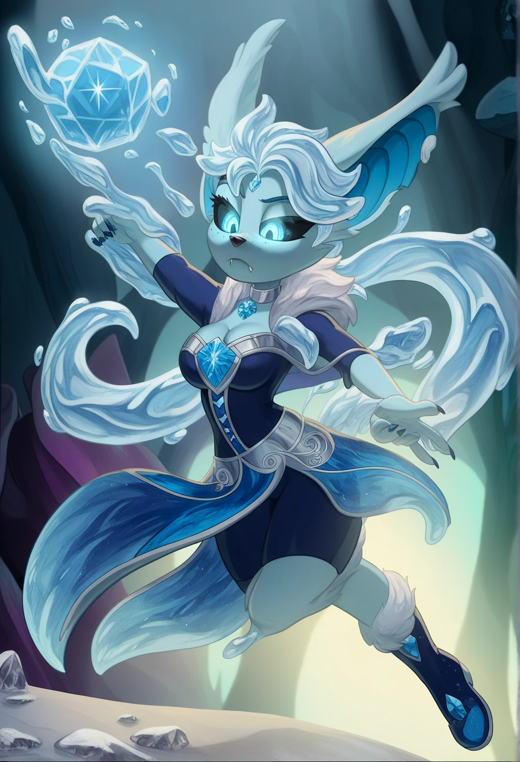 tkwillow, keidran, mammal, pantherine, willow_wisp_(twokinds) , willow_wisp, twokinds, rating:safe, white background, white_background, female, white fur, blue eyes, black sclera, breasts, 