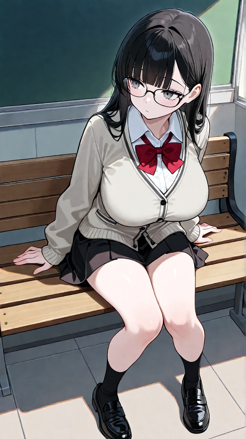 ((anime:1.35)),,((best quality)), ((highly detailed)),(((sketch:))) extremely detailed face, beautiful face,((1girl)),((solo)),((shiny skin)),((full body)),((looking at viewer:1.25)),yunyun, crown braid, hair ornament, hair bow,,((black clothes:1.25)),black hair,pink necktie, (long sleeves), (pink skirt:), ((cleavage:1.25))((huge breasts:1.32)),,((hanging breasts:1.25)),nsfw, ((skirt lift:1.35)),((thick thighs)),((curvy:1.05)),((pussy:1.35)),((outdoors:1.25)),,,((park,bench:1.5)),((sitting:)),((sit on bench:1.35)),((nose blush:1.45)),(bad mood:1.05),,(smile,closed mouth), ((black thighhighs:1.15))BREAK ((brown boots:1.15)),,((spread legs:1.25)),((from below:1.15)),