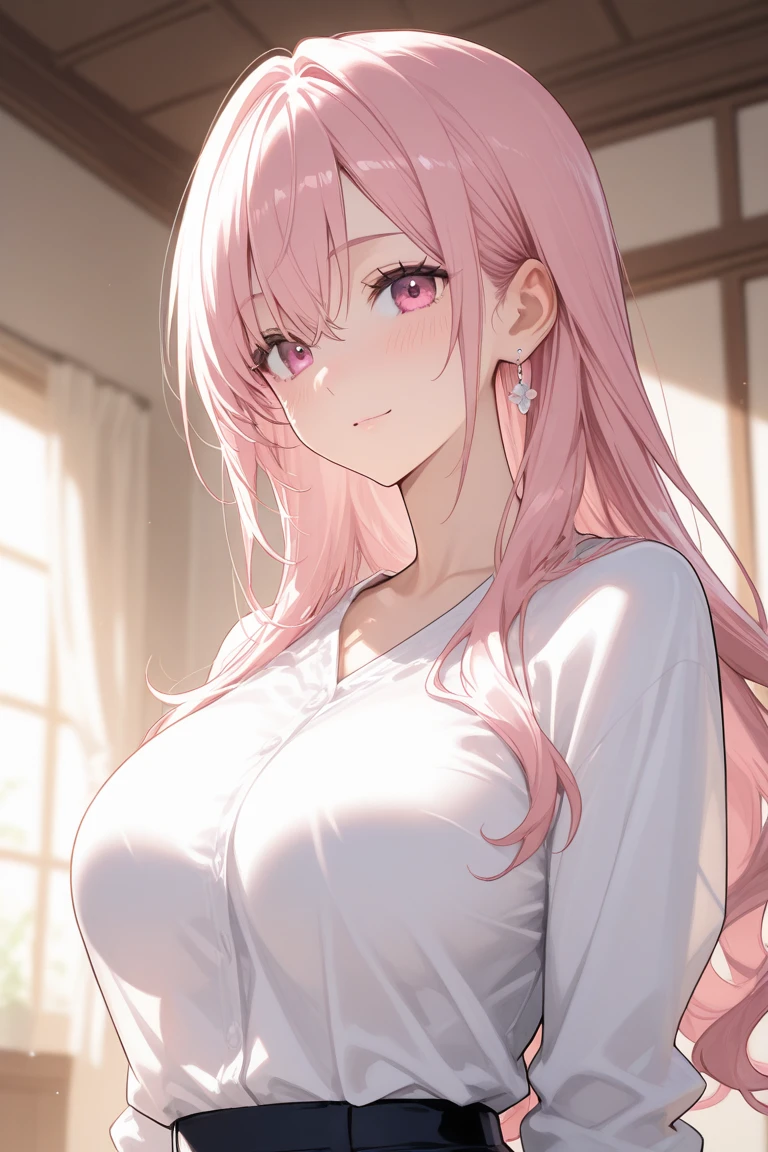 haharihanazono, <lora:hahari hanazono s1-lora-nochekaiser:1>, 
hahari hanazono, long hair, bangs, (green eyes:1.2), pink hair, flower, hair flower, smile,
BREAK dress, cleavage, jewelry, necklace, white dress,
BREAK indoors, bed,
BREAK looking at viewer,
BREAK <lyco:GoodHands-beta2:1>, (masterpiece:1.2), best quality, high resolution, unity 8k wallpaper, (illustration:0.8), (beautiful detailed eyes:1.6), extremely detailed face, perfect lighting, extremely detailed CG, (perfect hands, perfect anatomy),
