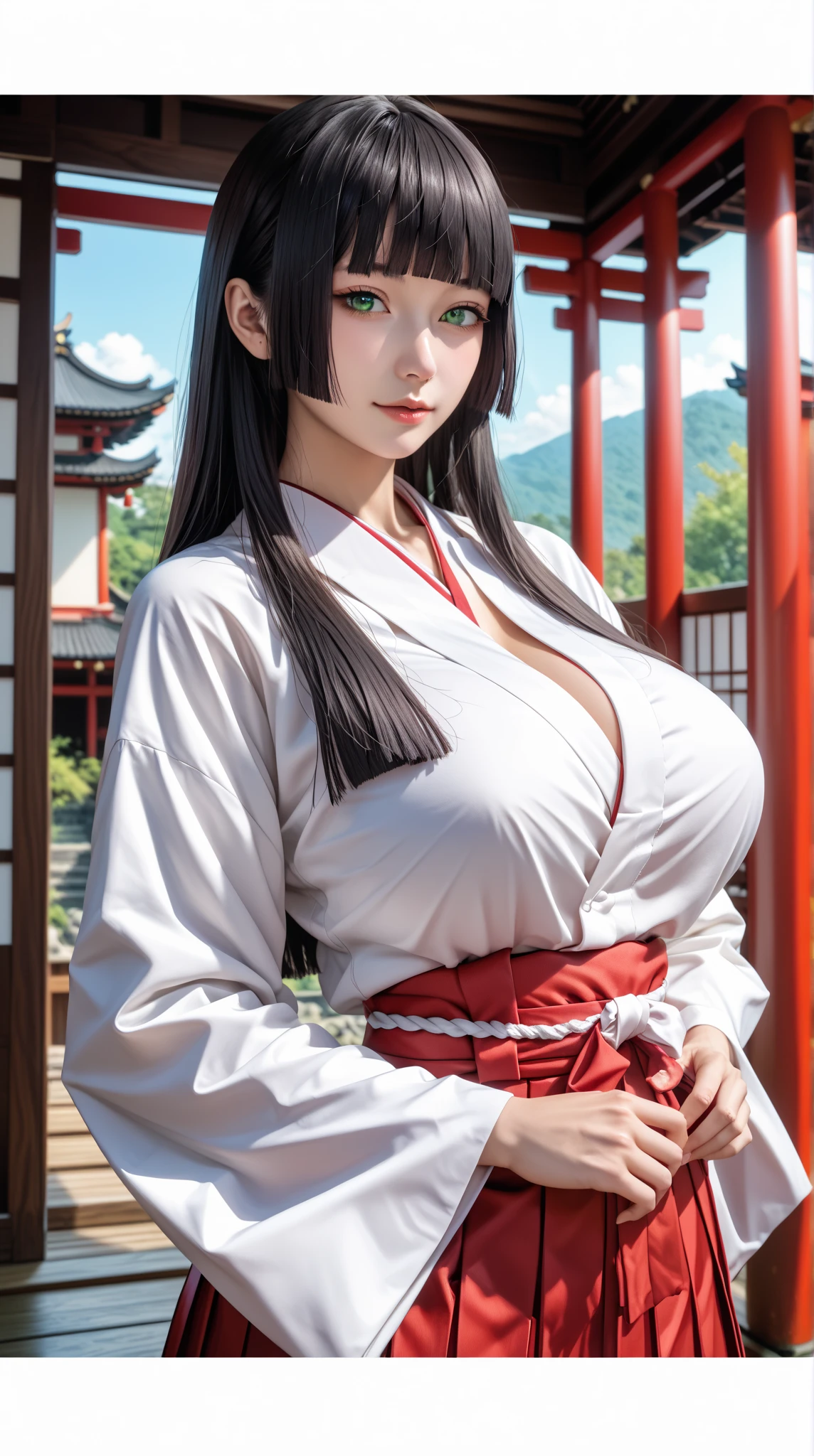 A girls big boobs make a transparent kimono nude on the sakura garden realistic