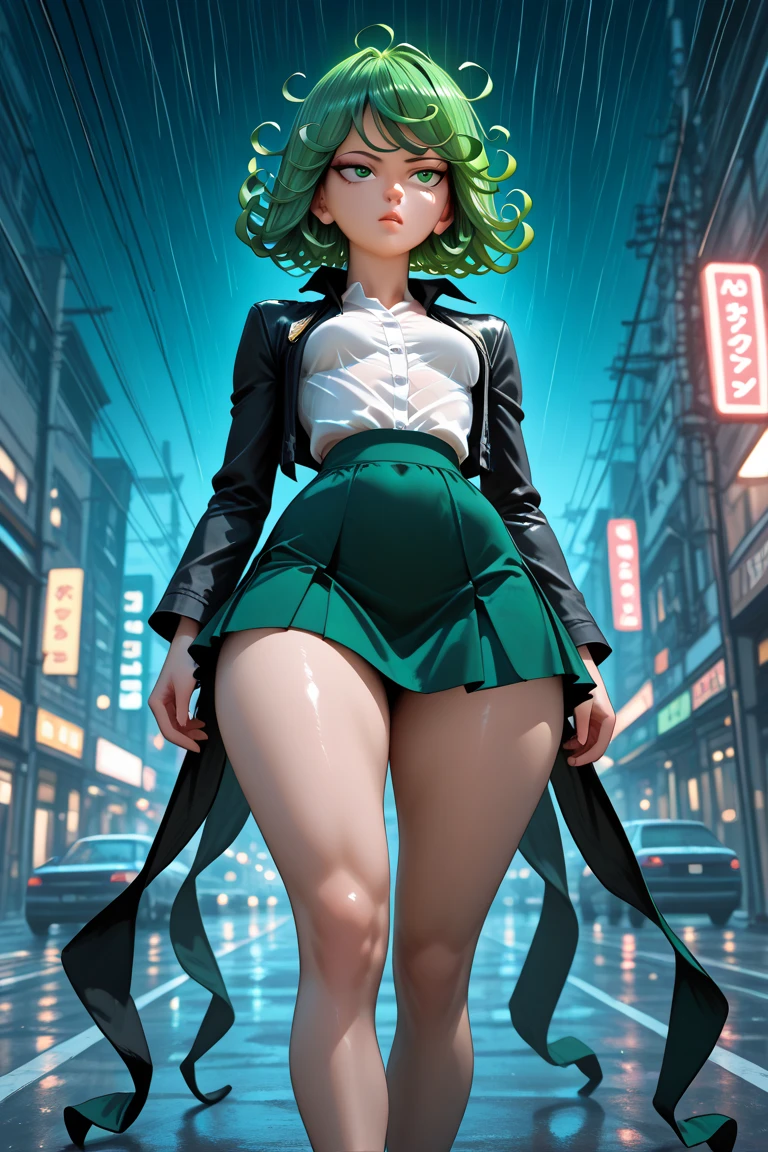 ((medium breasts, cute girl, small head, bright green hair)), daylight, sunshine, (sexy little belly: 1.1), (perfect body: 1.1), (short wavy hair: 1.5), bob haircut, glasses, collar, chain, full body shot, crowded streets, nude, naked, pink nipples, sweating, sweat, wet body (very detailed CG 8k wallpaper), (extremely delicate and beautiful), (masterpiece), (Best Quality: 1.0), (Ultra High Resolution: 1.0), Beautiful Lighting, Perfect Lightning, Realistic Shadows, [High Resolution], Detailed Skin, Super Delicate body