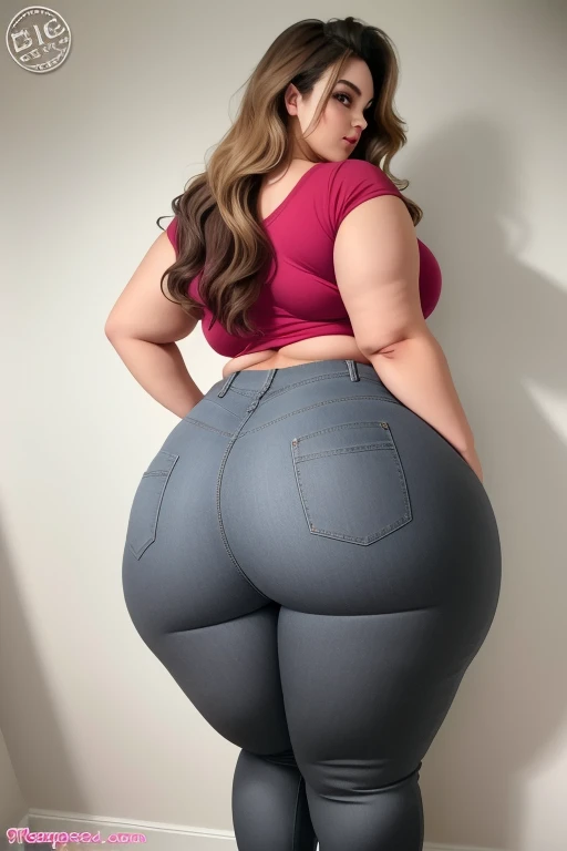 GoPro camera Japanese super obese woman　18year old　Super burst breasts　Her butt is about 4 times bigger than a normal woman&#39;s.　gray leggings　My ass is strangely big　500lbs ssbbw Walking in the downtown area of Shinjuku　He weighs 300kg and has his fingers in his crotch., bun hair