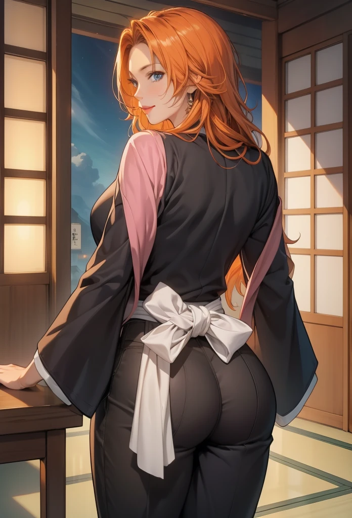 (Highest quality, 8k, masterpiece :1.3),Mrs. Yuigahama,ガハMom, As I expected, my youth romantic comedy is wrong。, One woman,Bun Hair,30 years old,Mom,Orange Hair,nsfw,Bewitching Smile,y pose,Sexth a man,Penis tion,bl fours