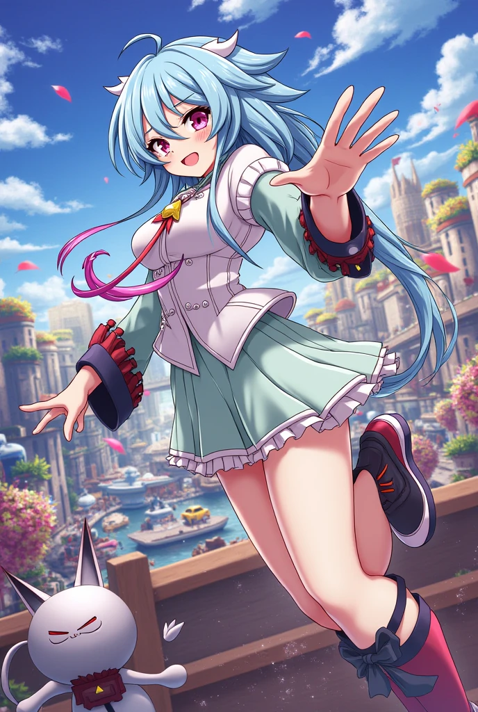highest quality, blue_hair, blue_eyes, long_hair, twintails, magical_girl, bangs, open_mouth, pink_hair, multicolored_hair,sleep on your back in bed,Crab crotch,show me your boots,thigh high boots,leotardチラ見せ,glove,elegant, 1 girl, leotard,body suit,cute, blushed, looking at the viewer, from below, prison,blue eyes, beautiful eyes, beautiful background, particles of light, Light of the sun, dramatic lighting, outside, shiny, realistic, table top, highest quality, Super detailed, get used to it, scenery, beautiful and detailed eyes, thin hair,full body shot,
