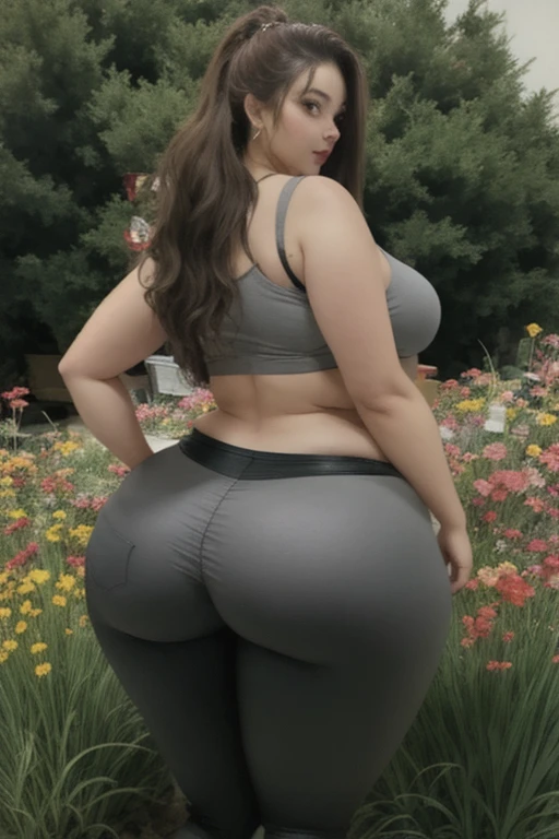 a woman in a white shirt and green belt is posing for a picture, thicc, thick, thick thigs, insanely inflated hips, beautiful thick female, widest hips, big booty, thick body, beautiful curves, lit from behind, looking from behind, view from behind, thick thighs, curvy accentuated booty