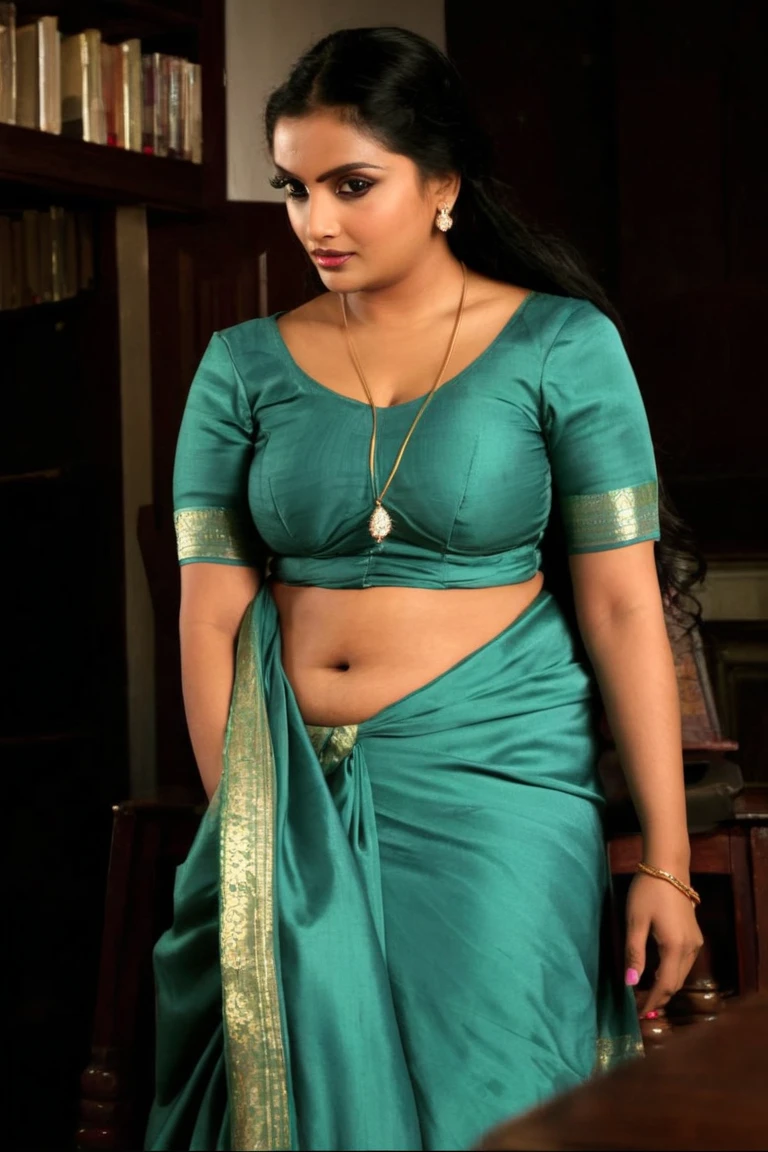 Photographic recreation shoot Inspired from art by mohanan manimala, best quality, modelshoot, profile photoshoot, mastershot, model photography, retouched, movie stills shoot, modelshoot Inspired by art of mohanan manimala, revealing clothes, pale skin, Beautiful lady, extremely gorgeous woman, mallu traditional wear, party wear, summer party wear, designer saree, sexy woman, wedding party wear, hot sleeveless blouse, sexy designer dress, designer blouse, braless, hot party wear, spotless skin, designer sari, fashion saree, 35 years old, wearing palla, Indian traditional bandeau crop top bra, huge breast, milk tank, mallu woman, mallu actress, mallu aunty, mallu sari model, mallu actress, lusty, perfect thick body, fleshy figure, highly detailed, intricate, flawless, drooping figure, seductive expression, beautiful face, juicy figure, perfect face, perfect eyes, perfect fingers, round shaped face, curvy, hot, small hairs on armpits visible, armpit crease, captivating, lusty, charming, attractive figure, mature woman, Kerala model, Kerala actress, nails can be hidden, queen of Lust,