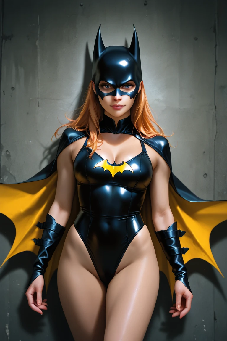 (((Teresa Palmer))) at a Halloween party sitting on a barstool, sexy batwoman, (((body paint all over body costume))), shy, embarassed, (((hands between legs)))