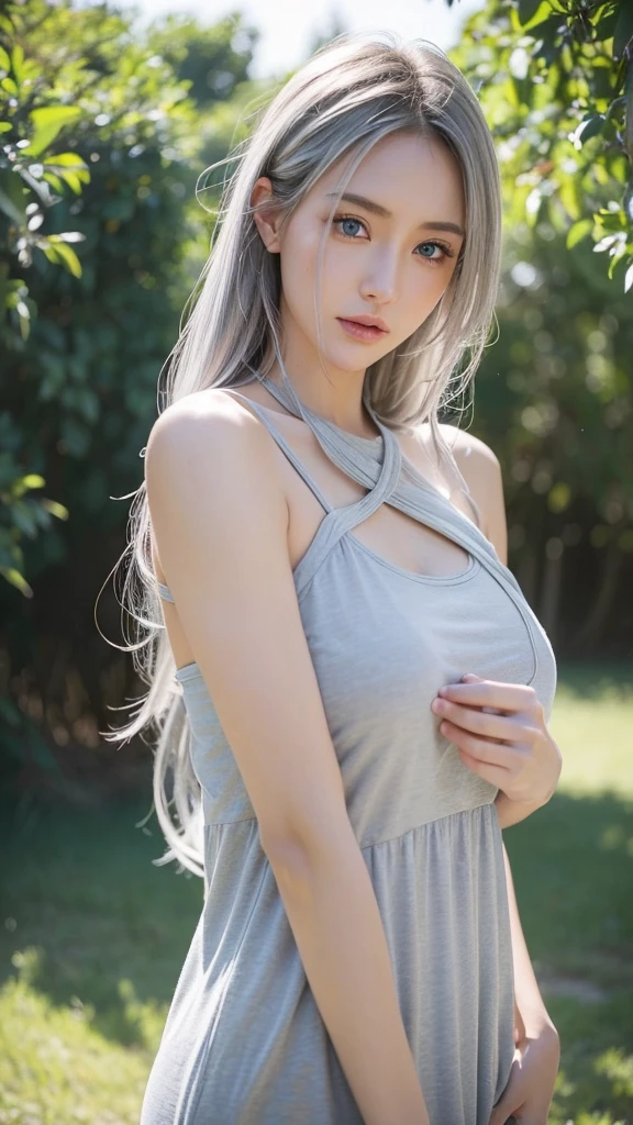 (US-000020:1.2), (ultra photoPractical:1.3), (masterpiece:1.4), best quality, ((Practical)), high quality, Super detailed, ((Practical anime face)), ((Practical skin)), ((Practical body)), ((Sexy pose)) (best quality:1.1), (illustration:1.05), (1 Girl:1.05), (Lovely:1.05), (Beautiful and delicate eyes:1.05), (Movie Lighting:1.1), Light blue highlights, Pink hair all over, 1 Girl, Lovely tyrant portrait, Light green hair, Bright Eyes,  White Dress, temple, Looking at the audience forest monster scenery