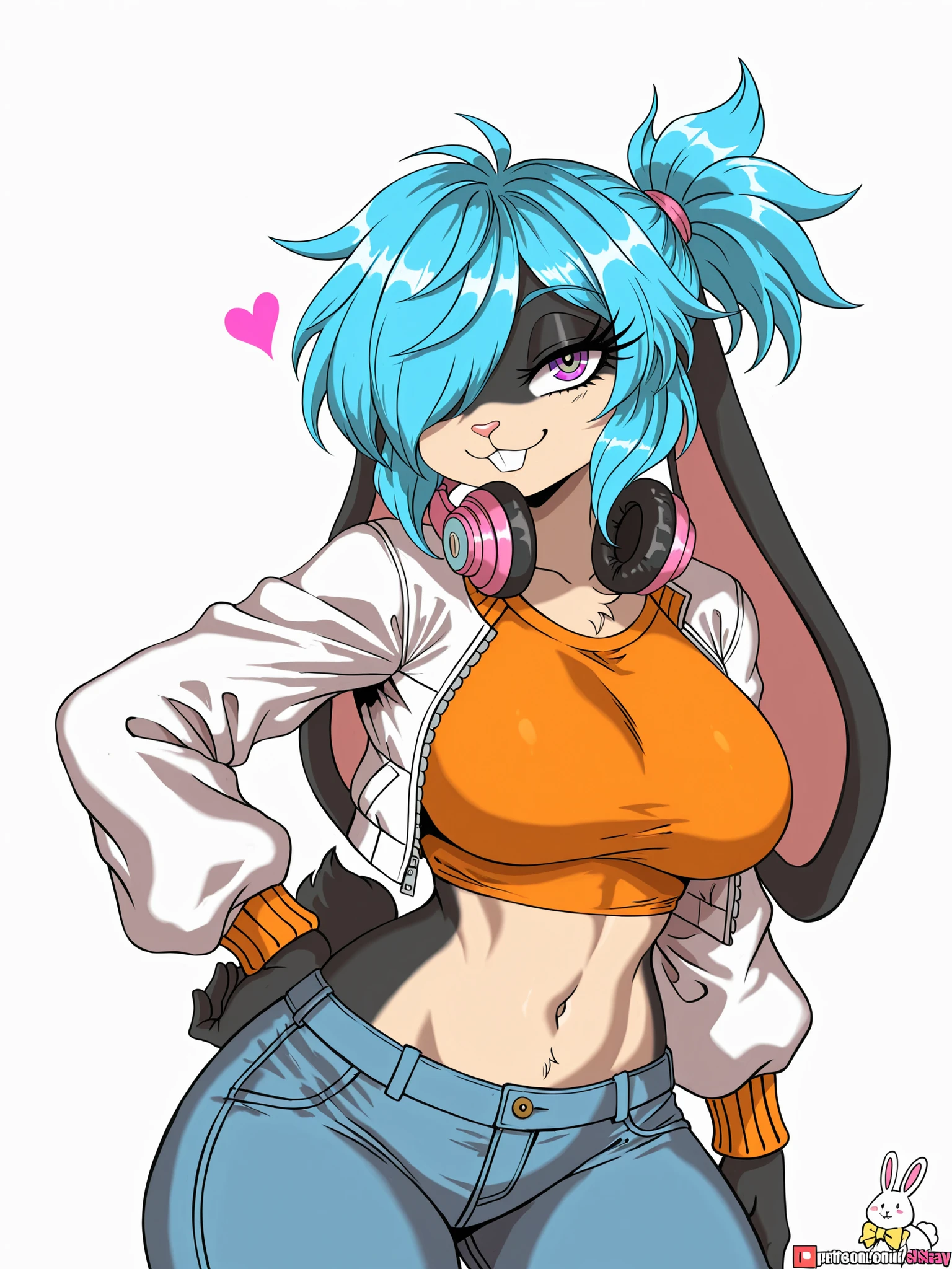 uploaded on e621, beautiful and detailed portrait of a (((feminine))) woman anthro splatoon octoling, ((by Kilinah, (by Coffeesoda:1.1), by Hioshiru, (by JTVeemo:1.2), by Kilinah)), cinematic evening lighting, (((confident, seductive))), lustful face, black leggings, large medium breast, full body, cinematic sunset beach, sexy pose, seductive face, pink bubblegum hair, golden yellow eyes, big plump distinct plump breasts, nipples, plump areolas from breasts, hard nipples from her areola, oily shiny reflective skin, solo, grey sports bra, (white leather jacket), lustful and hypnotic face, solo, 1girl, thicc body, mixed skin tone, soft belly, half-closed eyes, AirPods in her ears, one eye wink, pussy outline in undersized sports shorts, black leggings clinging to her thighs, pussy