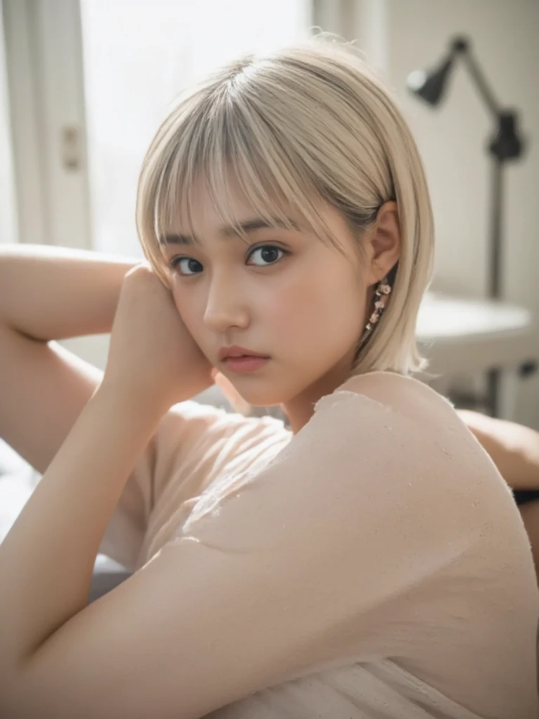NSFW、masterpiece、Highest quality、Awareness-raising、Ultra-detailed、High resolution、Absurd、One Girl、very cute、short hair、Panties Off、Open big chest、、Upturned nipples、Spread your legs wide、Angle from below、Crouching、[Sailor suit in white tones]、internal、shoulders are cut off、Yellow neckerchief、White ribbon、[Headphones]、I love my viewers、Heart background、looking at the camera、Love love、Optics、Delicate hands、Chiquita、she、Bedroom、night、Delicate eyes、Blue Archive Style、((Lift your skirt up yourself))),Panties Off,socks, (Black knee socks),(Loafer shoes), A horizontal seat with its back to the window、(Boy and girl having sex)，Pantyless、（（Milky white fluid around the vaginal opening）），Sitting in a chair,Big Breasts, ( Naughty, Half-open eyes, Drooling), Spread your legs, Thigh focus, [Full Body Shot], Shooting from below、Hyperas、A beautiful crack、naked、