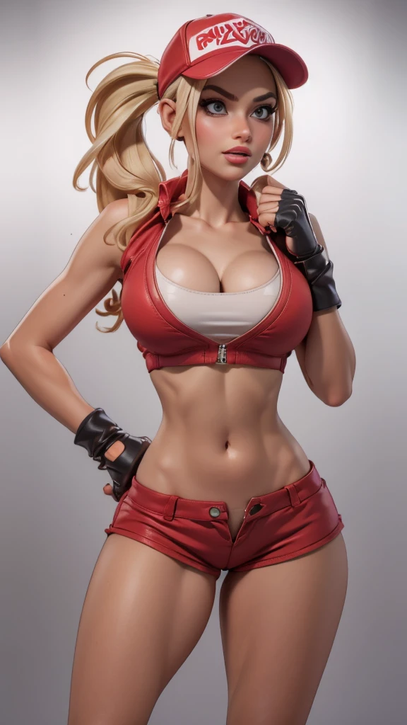 samus, red underwear, (see-through:1.2), looking at camera, ponytail, blue eyes, (masterpiece, best quality, highres, absurdres, ultra-detailed:1.2), (detail skin texture, ultra-detailed body:1.1), RAW photo, (high detailed skin:1.2), 8k uhd, dslr, (large breast:1.4)