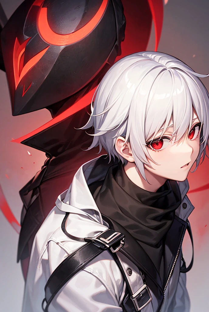 kk, best quality, more details, masterpiece, 1boy, kaneki ken, portrait, male focus, red eyes, solo, bangs, looking at viewer, hood, short hair, rain, tokyo tokyo \(city\), hood up, nail polish, white hair, luxurious, 8k, detailed, ray tracing, depth of field, cinematic lighting,